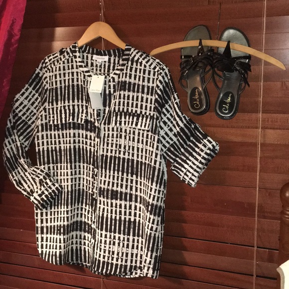 Calvin Klein Tops - Calvin Klein - NWT black and white blouse